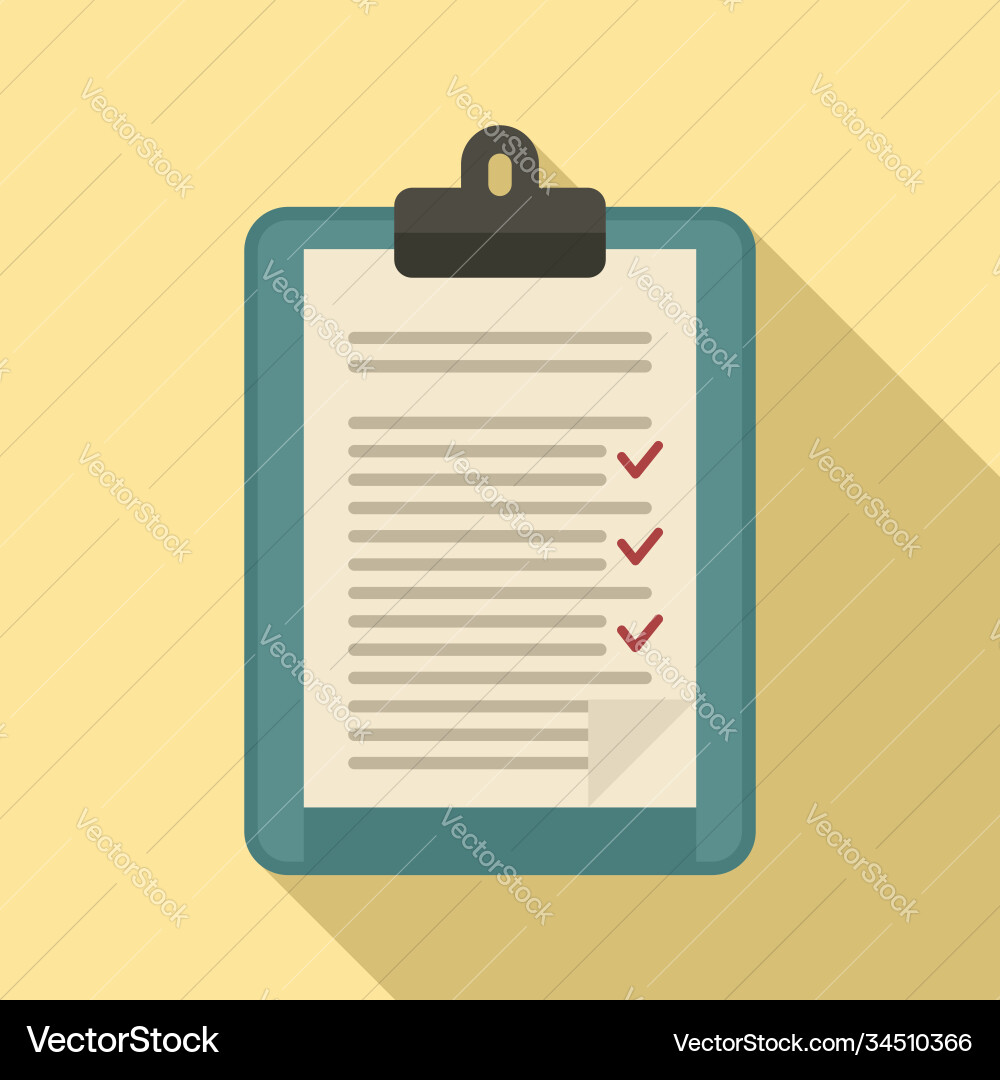 Internship to do list icon flat style Vector Image