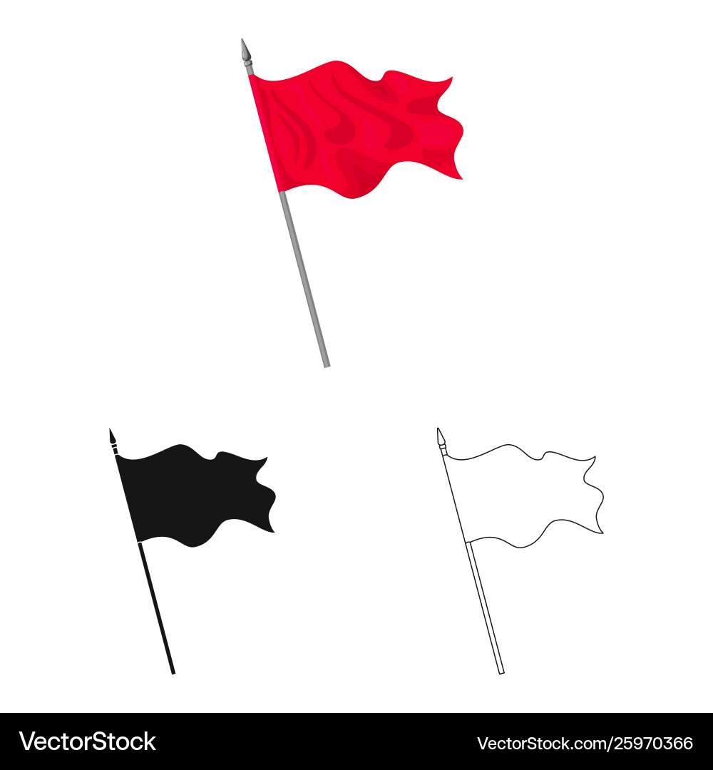 Isolated object flag and cloth sign set vector image
