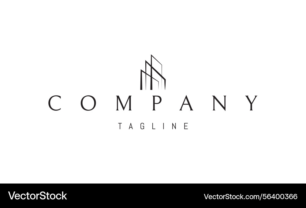 Logo with an abstract image of a building vector image
