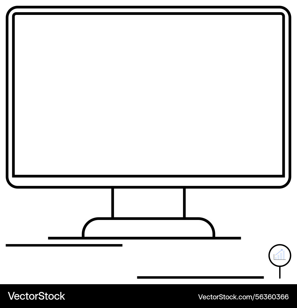 Minimalist computer monitor design with focus Minimalist computer monitor design with focus vector image