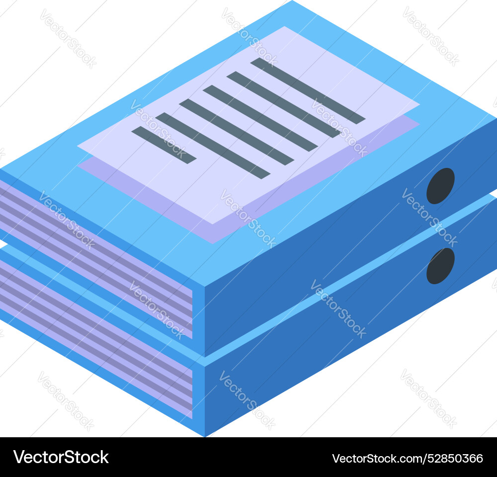 Office file folders stacked with paper Office file folders stacked with paper vector image