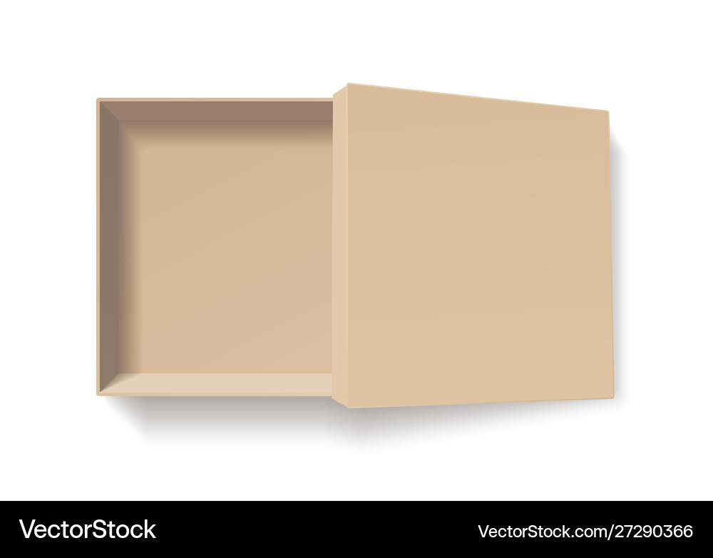 Open craft box empty cardboard container template Open craft box empty cardboard container template vector image