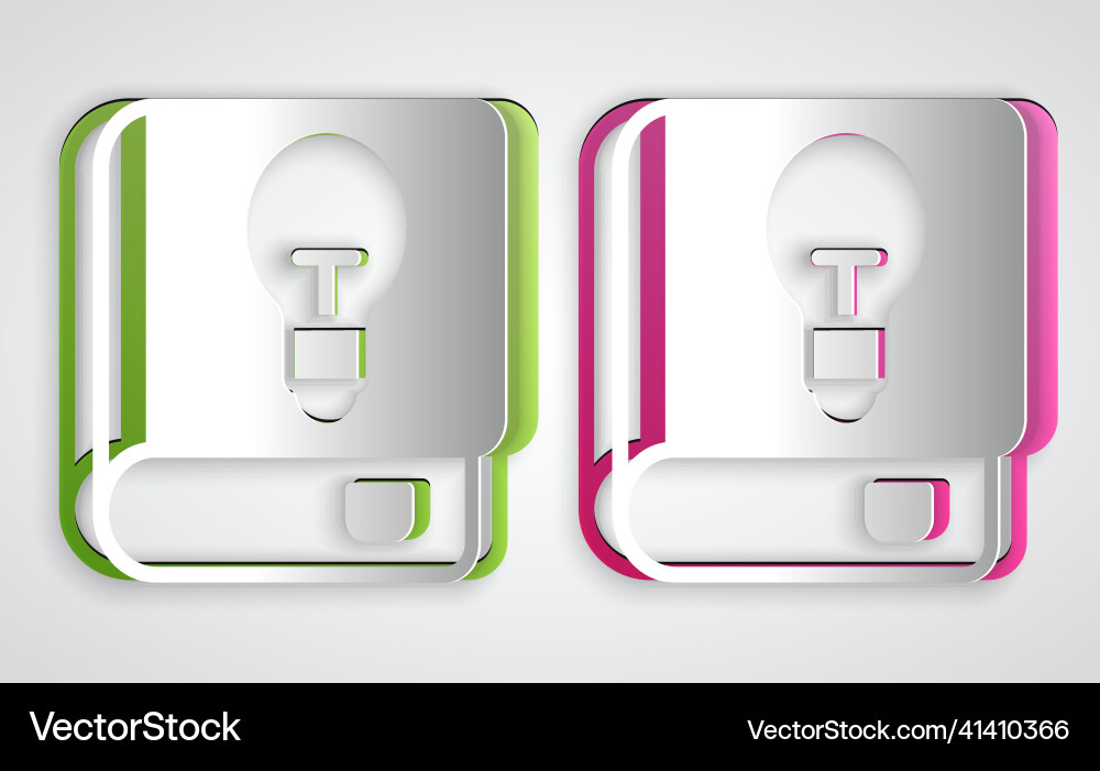 Paper cut user manual icon isolated on grey Vector Image