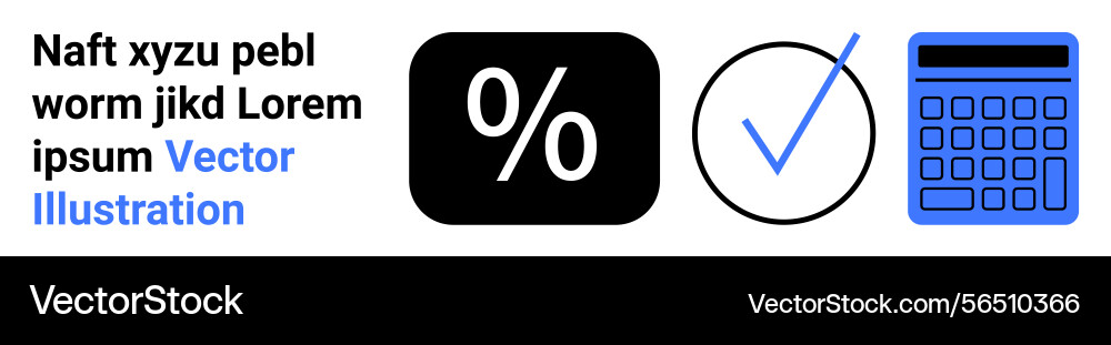 Percentage symbol checkmark and calculator vector image