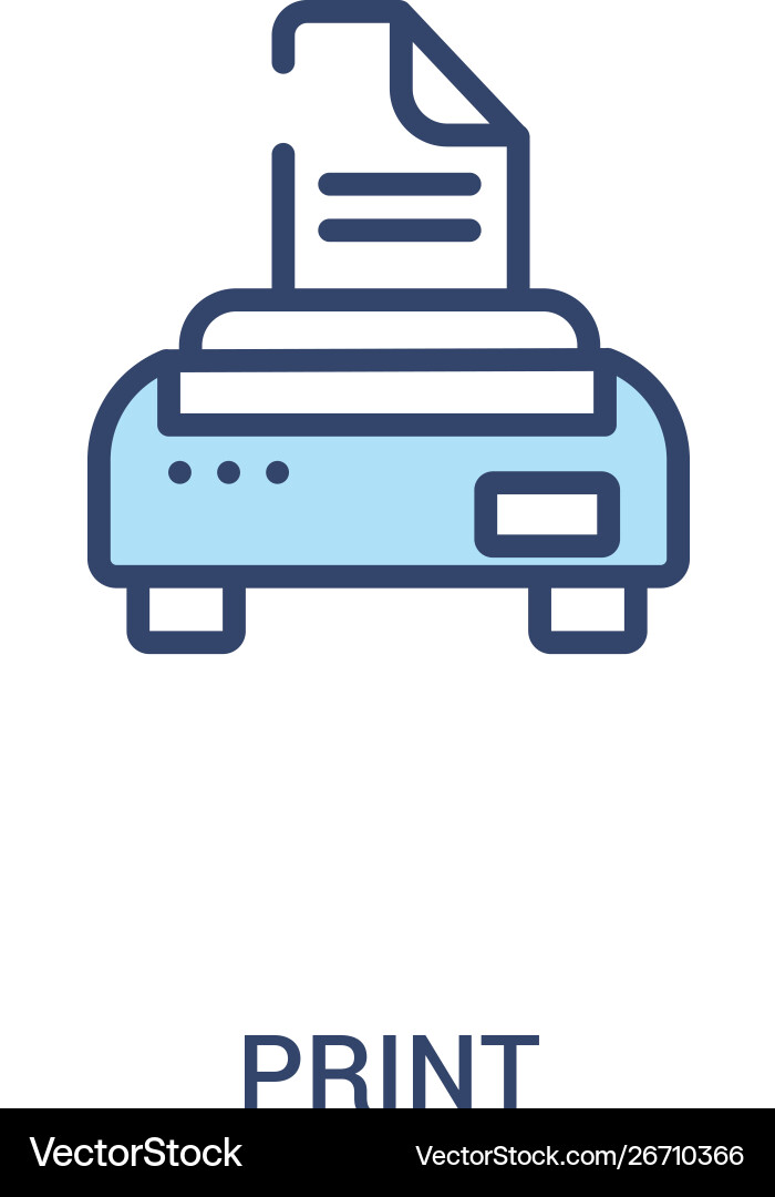 Print concept 2 colored icon simple line element Print concept 2 colored icon simple line element vector image