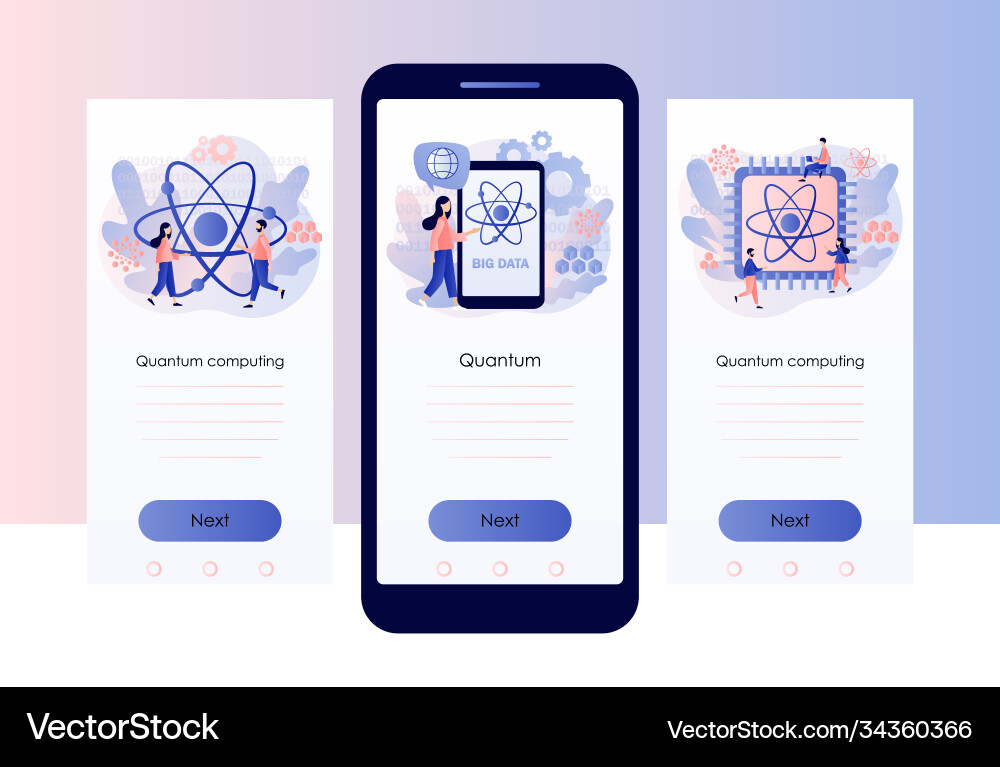 Quantum computing concept optical technology Quantum computing concept optical technology vector image