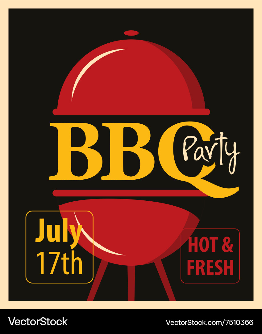 Retro BBQ Party Banner vector image