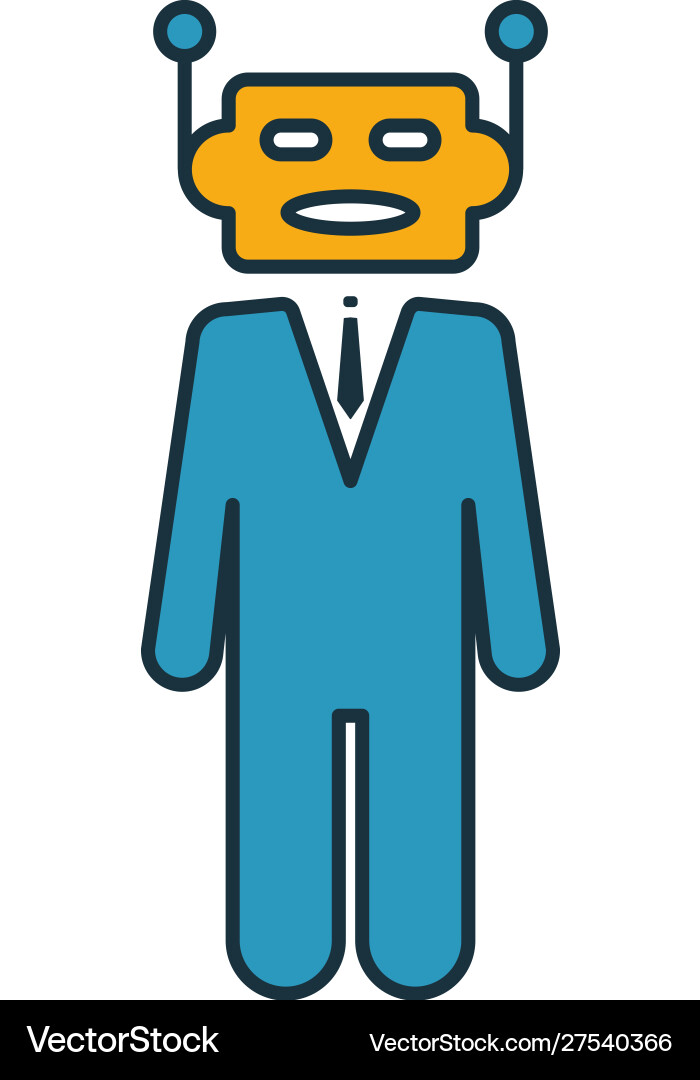 Robo-advisors icon set four elements in different Vector Image
