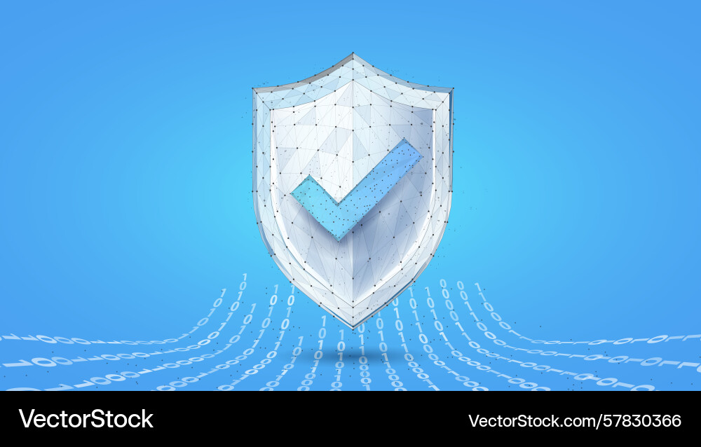 Secure technology polygonal wireframe shield Vector Image