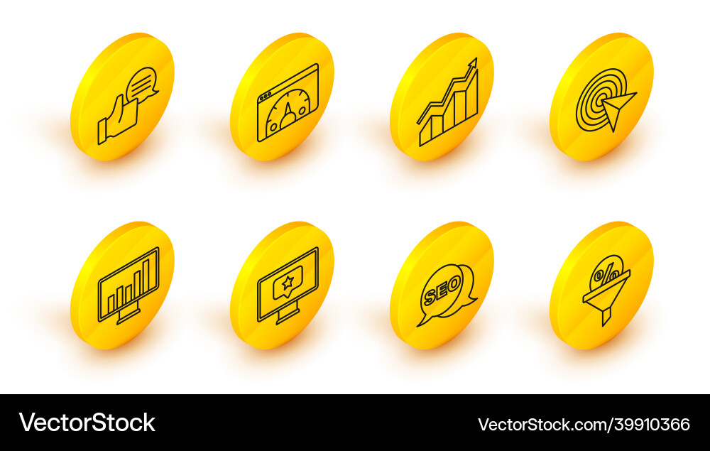 Set line lead management seo optimization Set line lead management seo optimization vector image