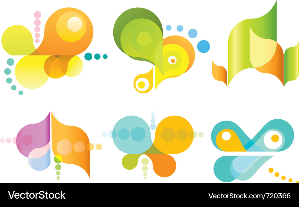 Set of 6 abstract icons Vector Image