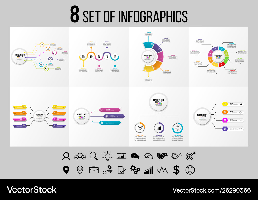 Set of infographics elements design template Set of infographics elements design template vector image