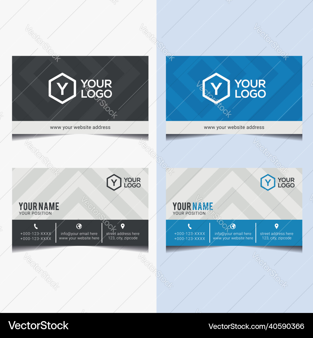 Simple and minimal business card template Vector Image