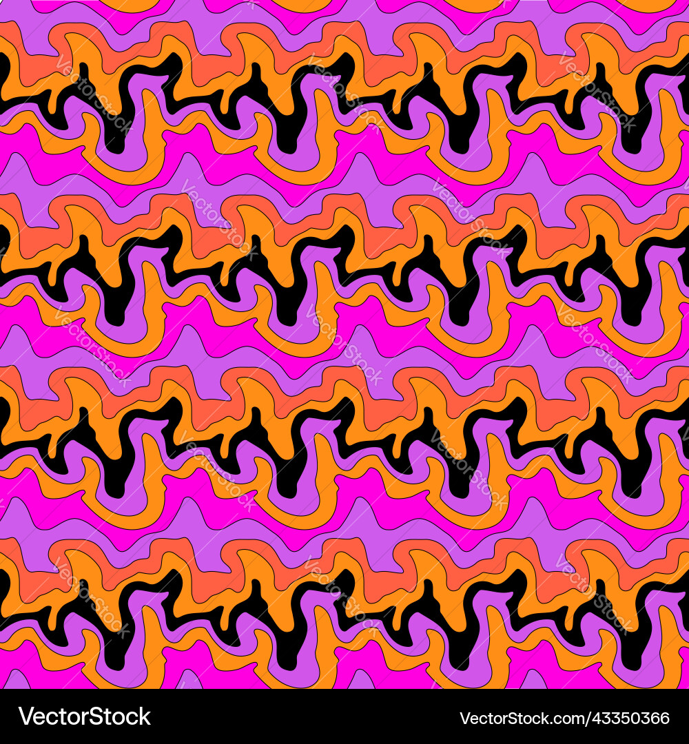 Simple seamless pattern of bright uneven waves vector image