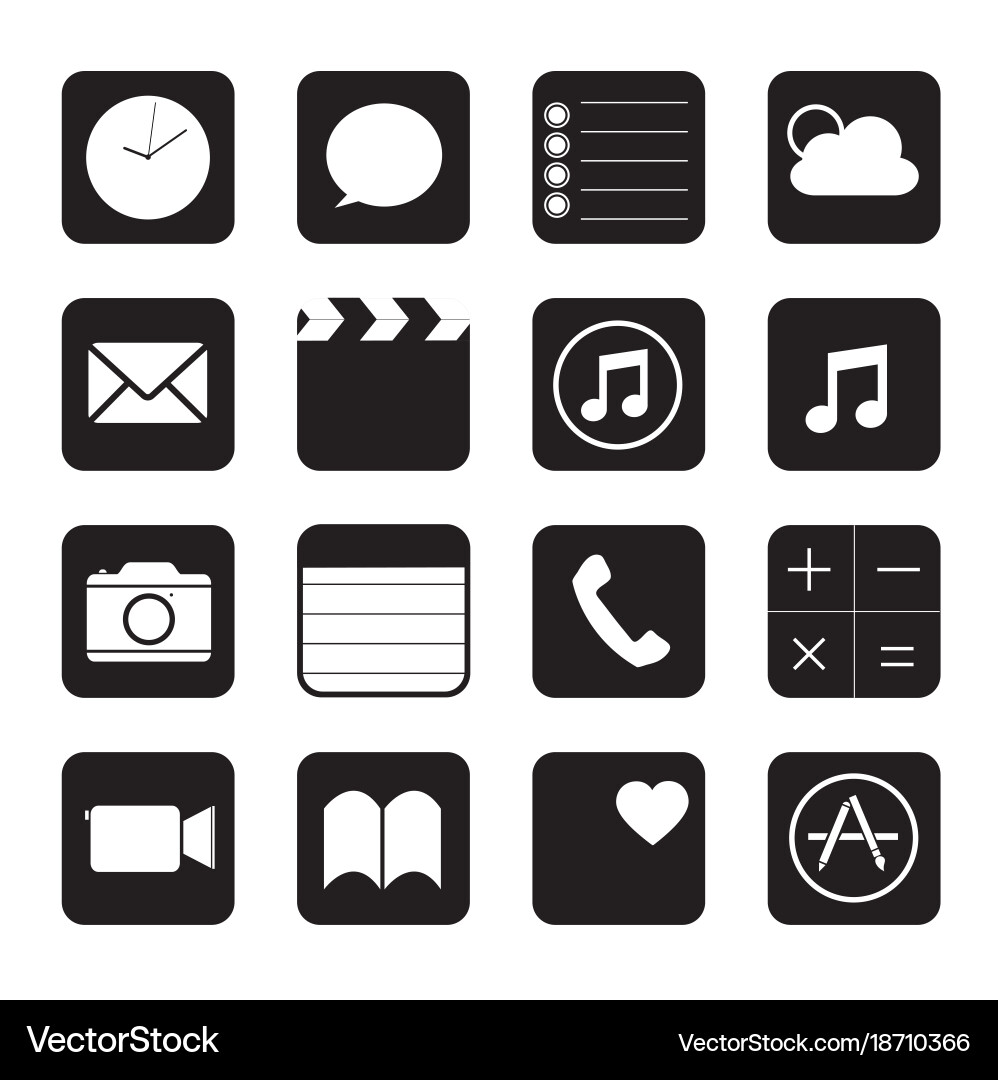 Smartphone Icon Set - Mobile App Symbols Vector Image