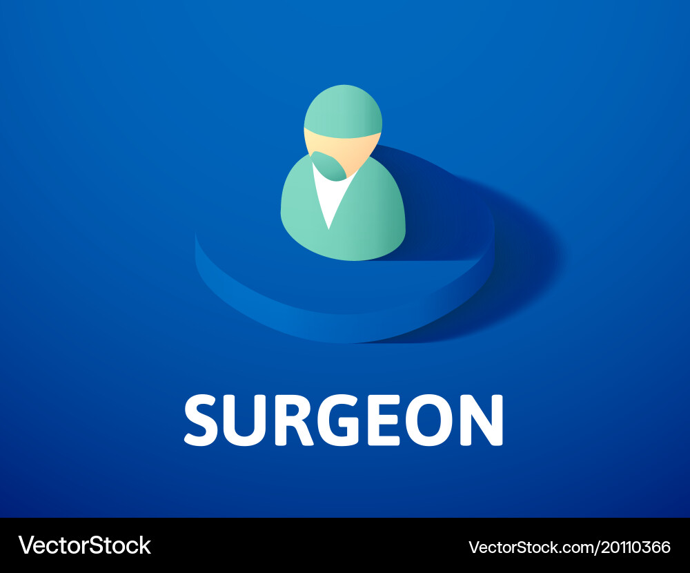 Surgeon isometric icon isolated on color vector image