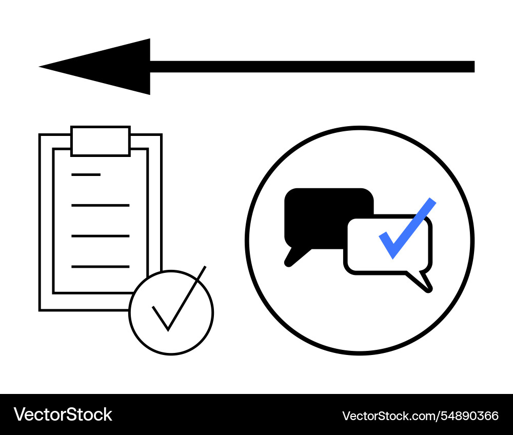Task progression with checklist arrow Vector Image