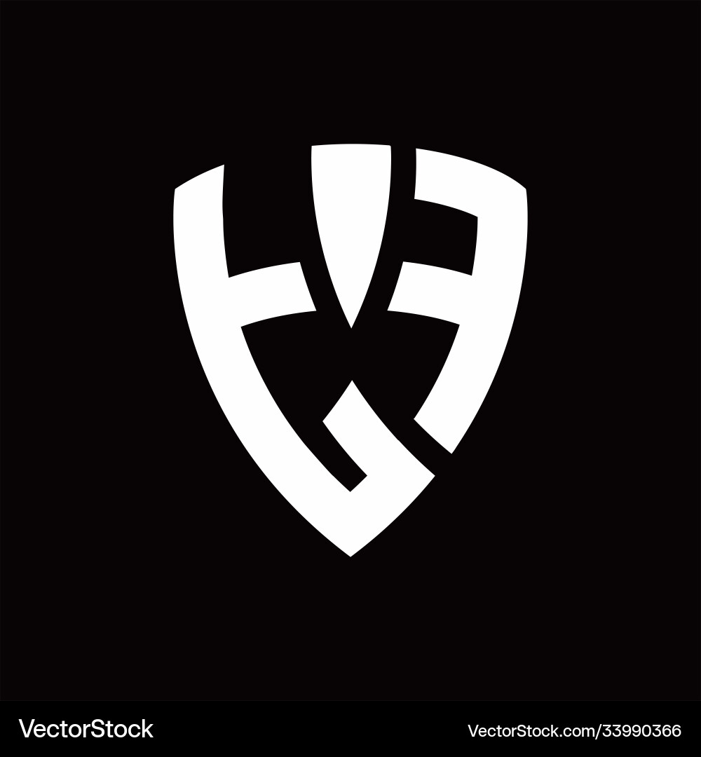 Tf logo monogram with shield elements shape Vector Image