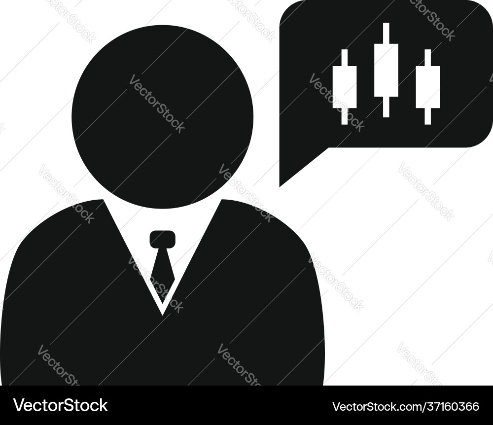 Trader thinking icon simple style Trader thinking icon simple style vector image