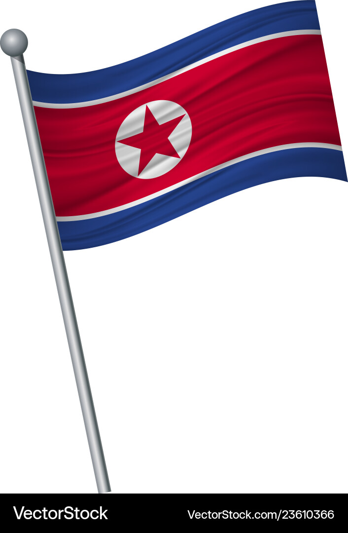 Waving of flag on flagpole official colors Waving of flag on flagpole official colors Vector Image