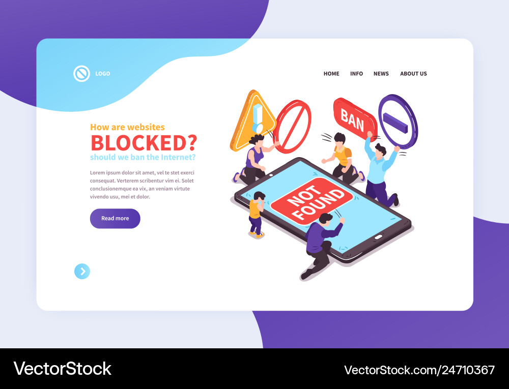 Banned website landing page Banned website landing page vector image