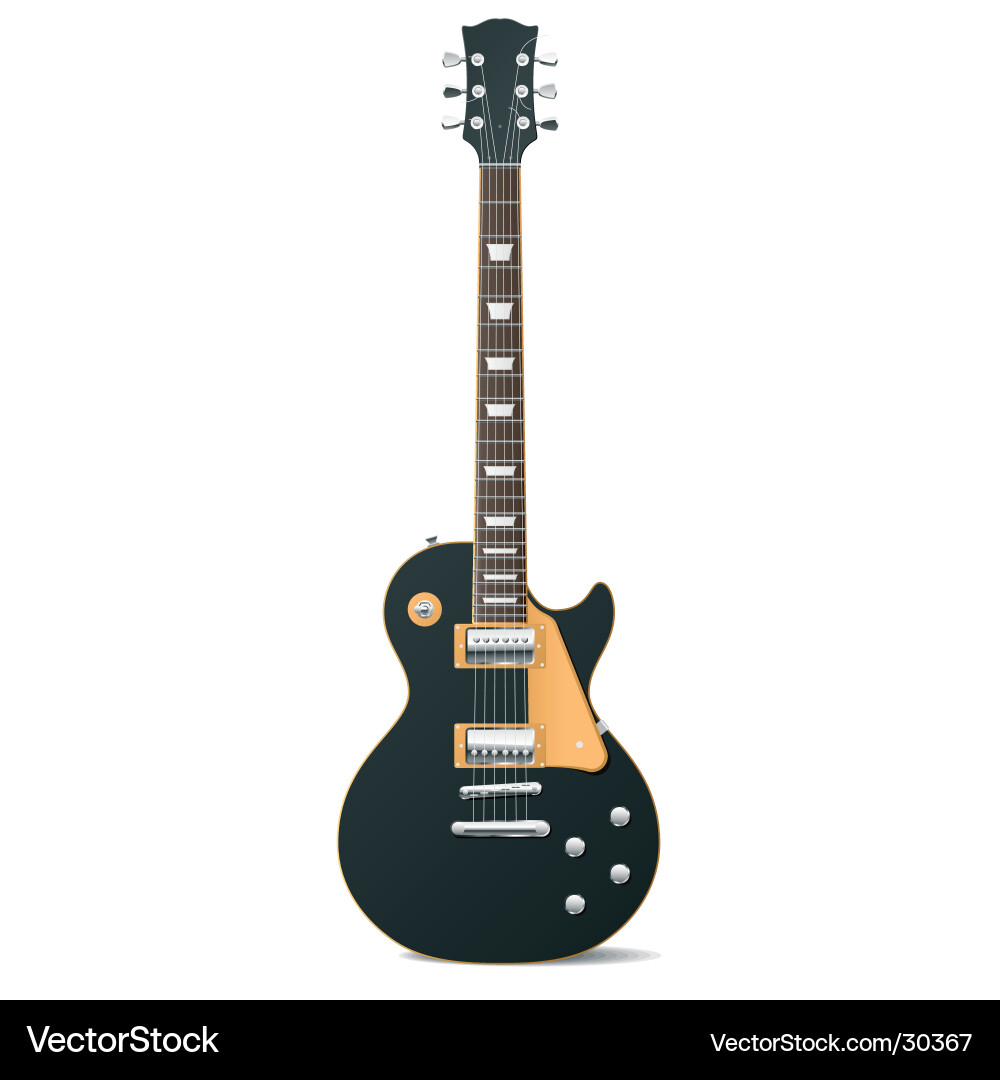 Black Electric Guitar Vector Image