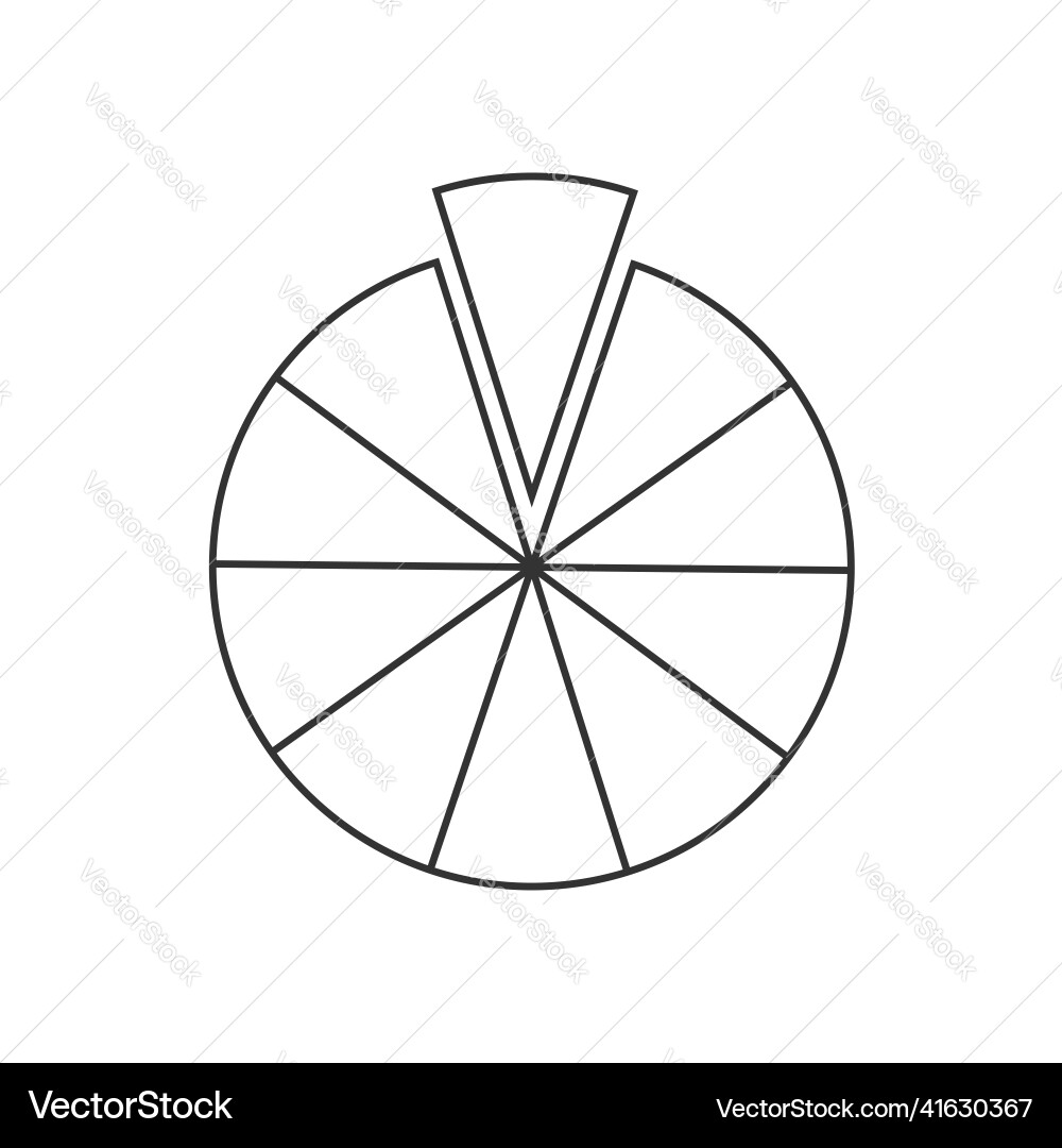 Circle segmented into 10 sectors pie or pizza Vector Image