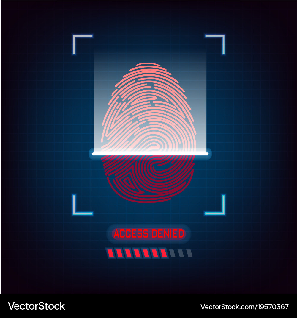 Cybersecurity Fingerprint Scan vector image