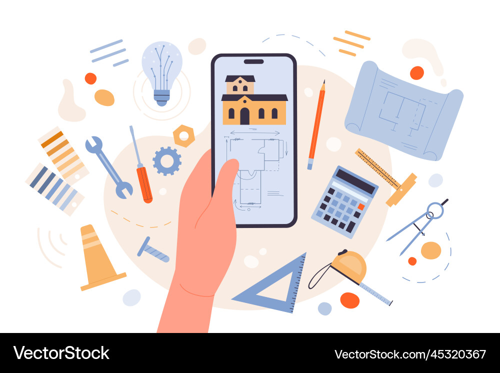 Development of construction project architects vector image