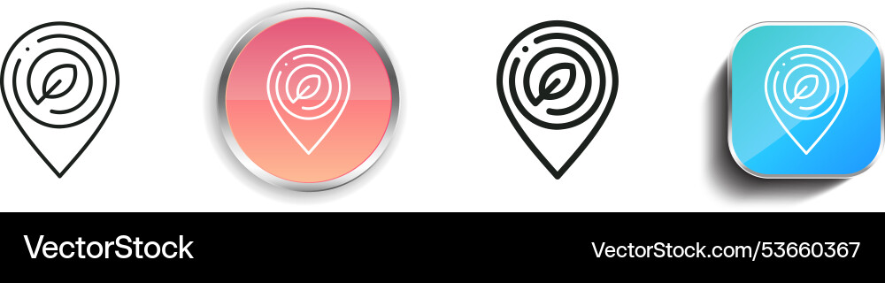 Eco icon thin linear regular and button style Eco icon thin linear regular and button style vector image