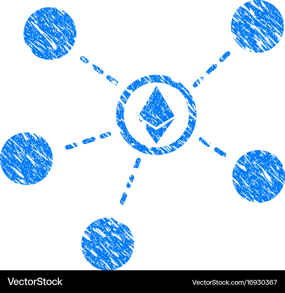 Ethereum network links grunge icon Vector Image