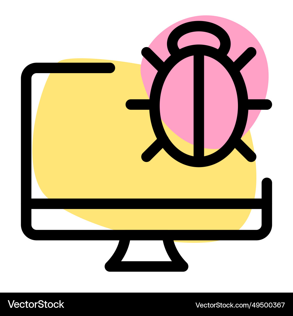 Fehler- oder Softwareproblem im Desktop-System Vektorbild