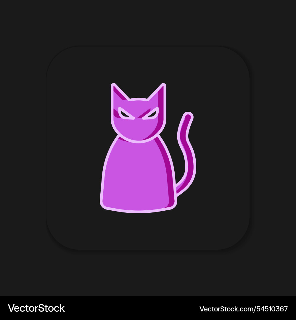 Filled outline black cat icon isolated Filled outline black cat icon isolated Vector Image