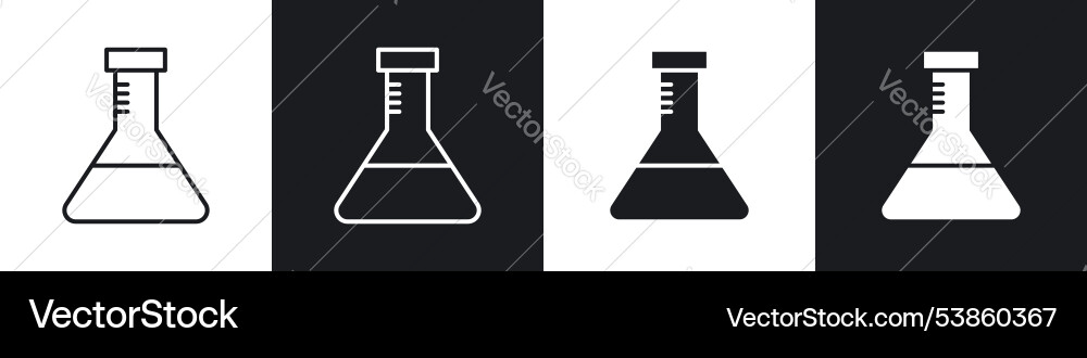 Flask icon set Flask icon set Vector Image