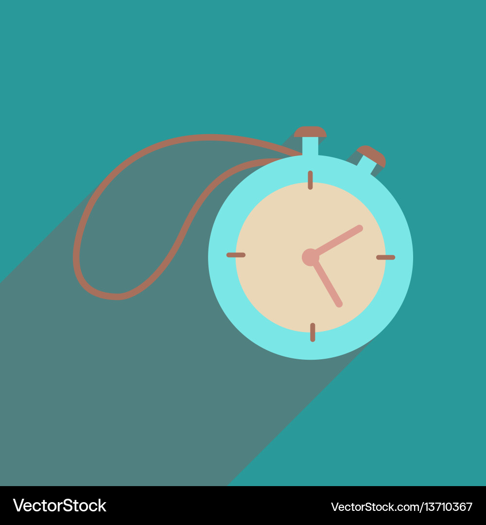 Flat web icon with long shadow stopwatc vector image