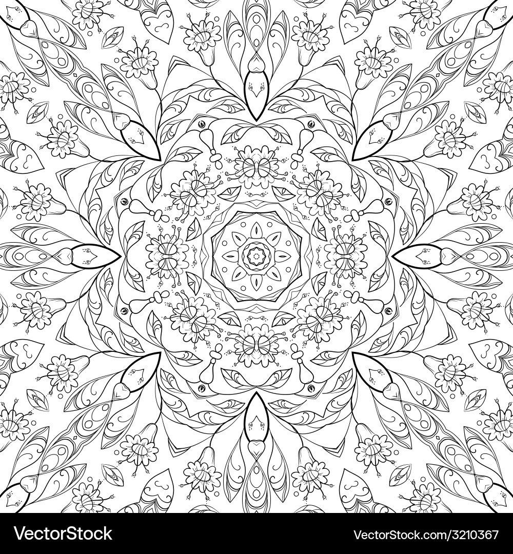 Floral Outline Pattern vector image