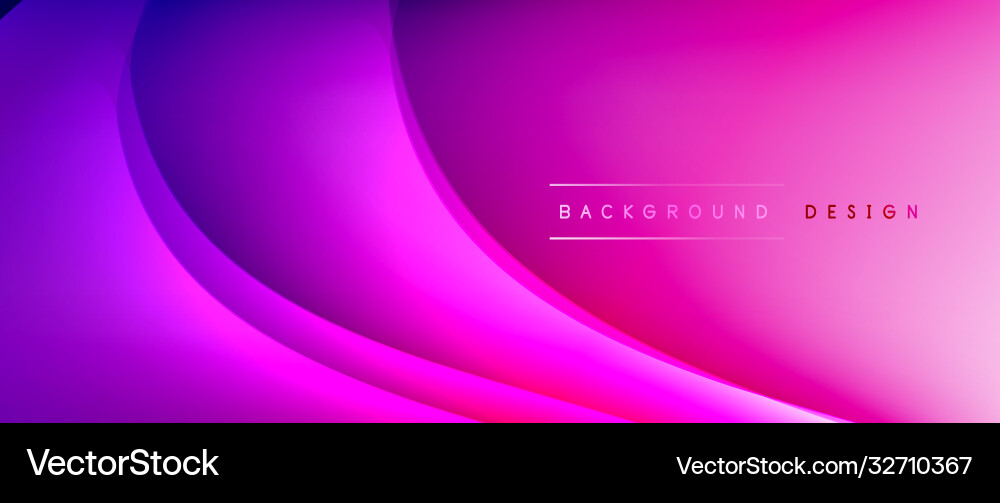 Fluid gradient waves with shadow lines and glowing Vector Image