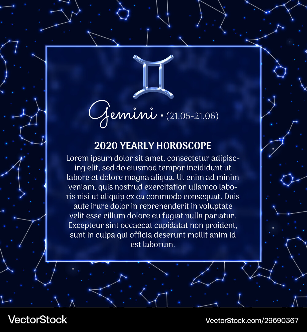 Gemini astrology horoscope prediction banner Gemini astrology horoscope prediction banner vector image