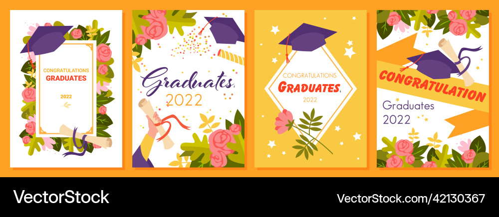 Graduation Celebration - Congrats 2022 Vector Image