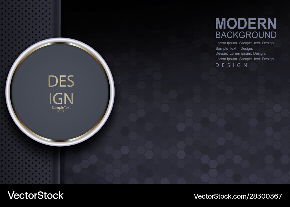 Gray background with a mosaic polygons round vector image