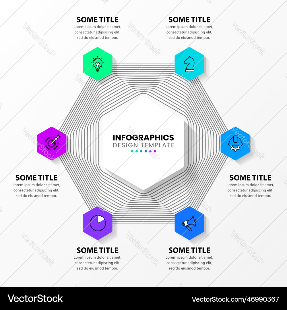 Infographic template abstract hexagon with lines Infographic template abstract hexagon with lines vector image