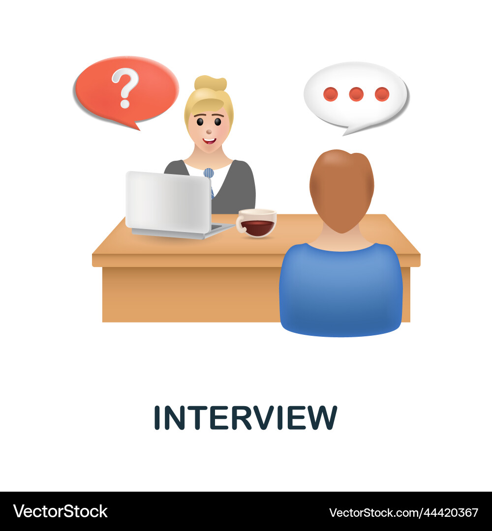 Interview icon 3d from discussion collection Interview icon 3d from discussion collection vector image