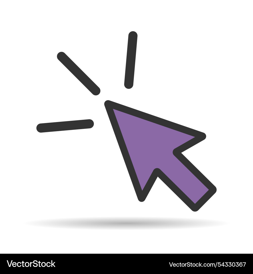 Klicken Sie auf Pfeil Maus Schatten Symbol Web-Taste Cursor Klicken Sie auf Pfeil Maus Schatten Symbol Web-Taste Cursor vektorbild