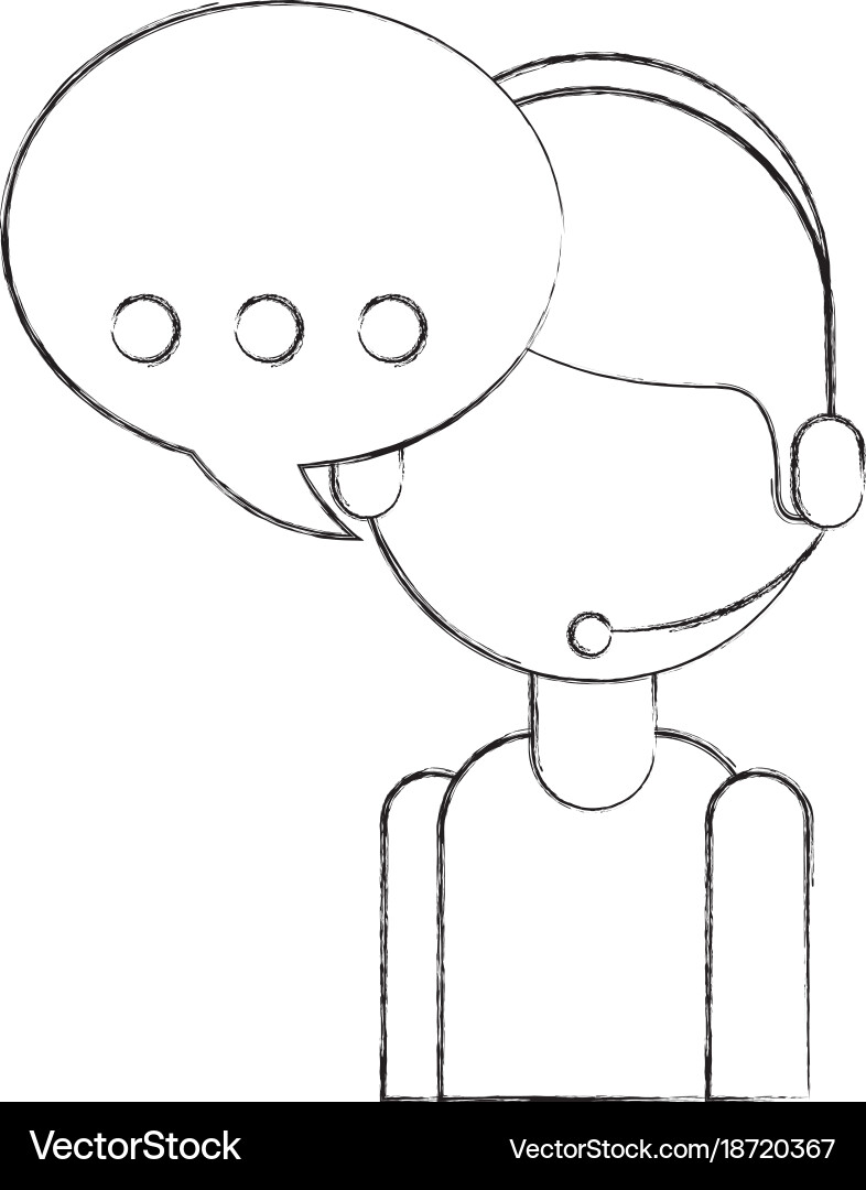 Logistic call center operator with headset Vector Image