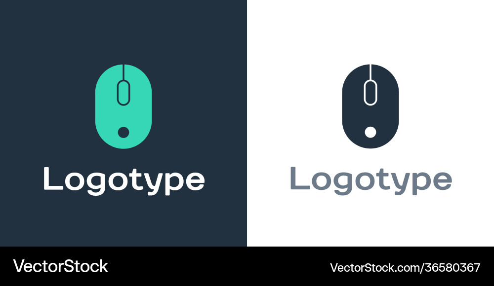 Logotype computer mouse icon isolated on white vector image