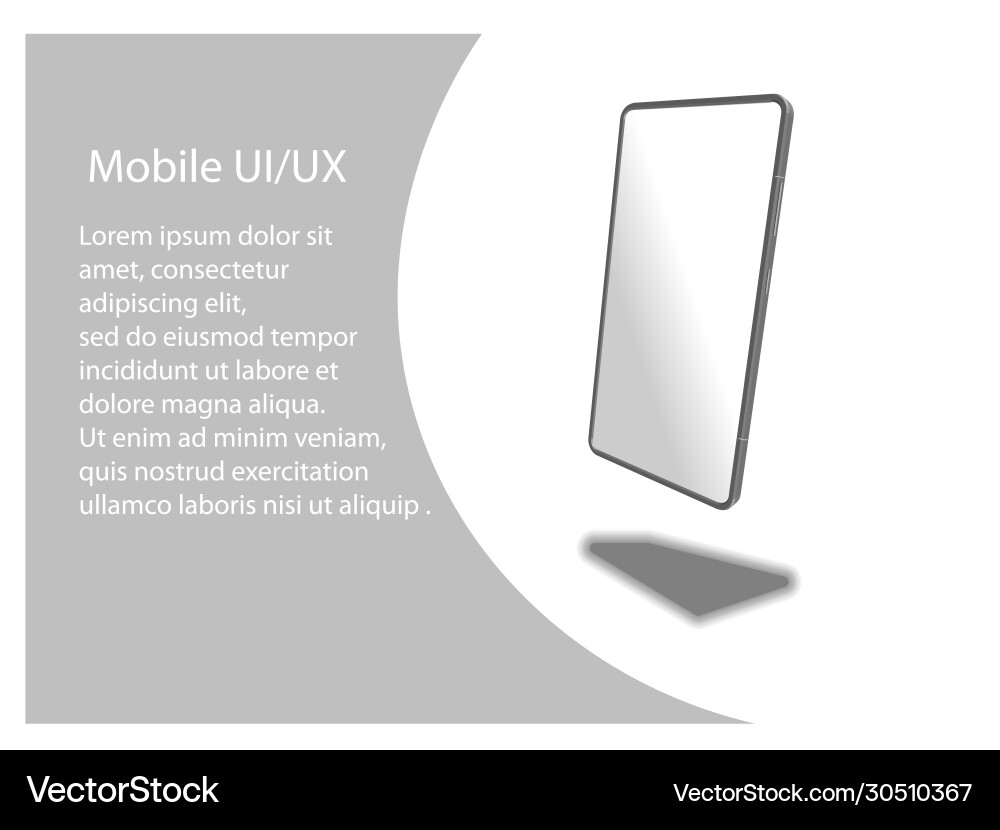 Modern cellphone with blank app screens mockup Modern cellphone with blank app screens mockup vector image
