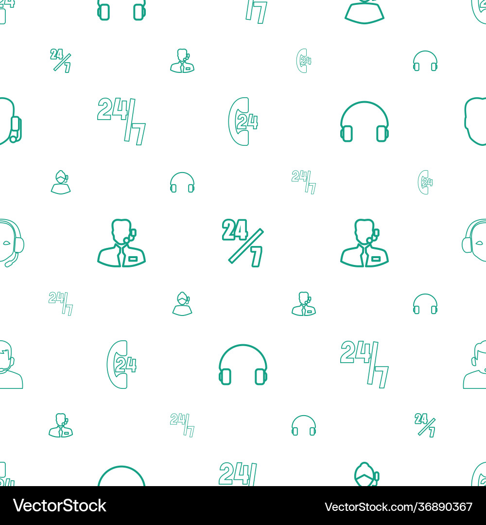 Operator icons pattern seamless white background vector image