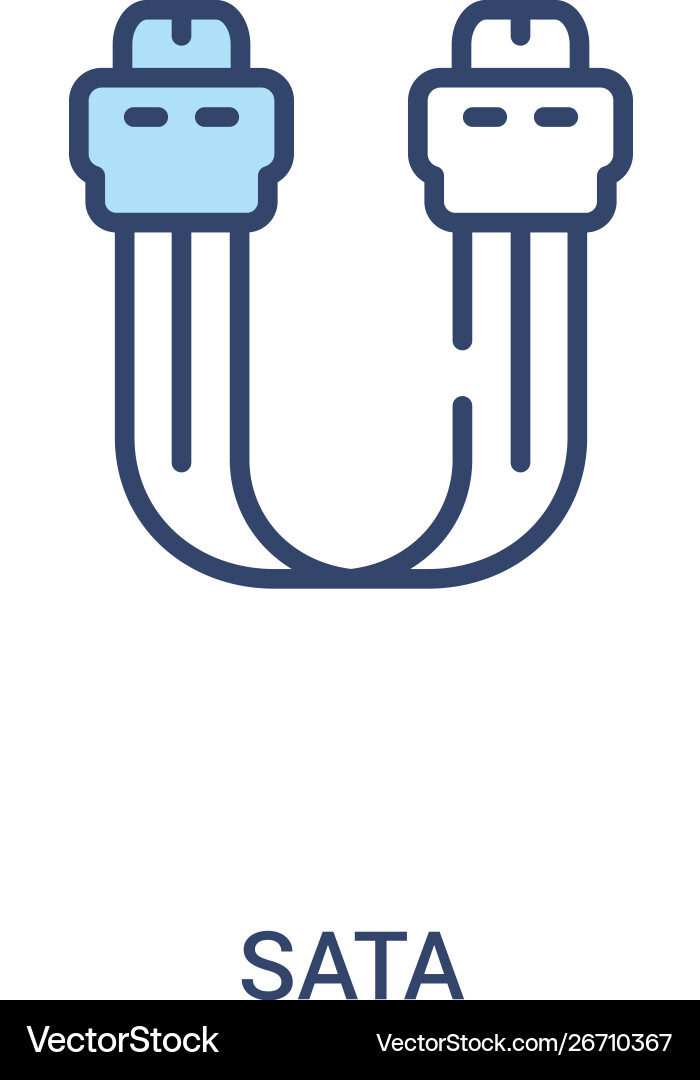 Sata concept 2 colored icon simple line element Sata concept 2 colored icon simple line element vector image