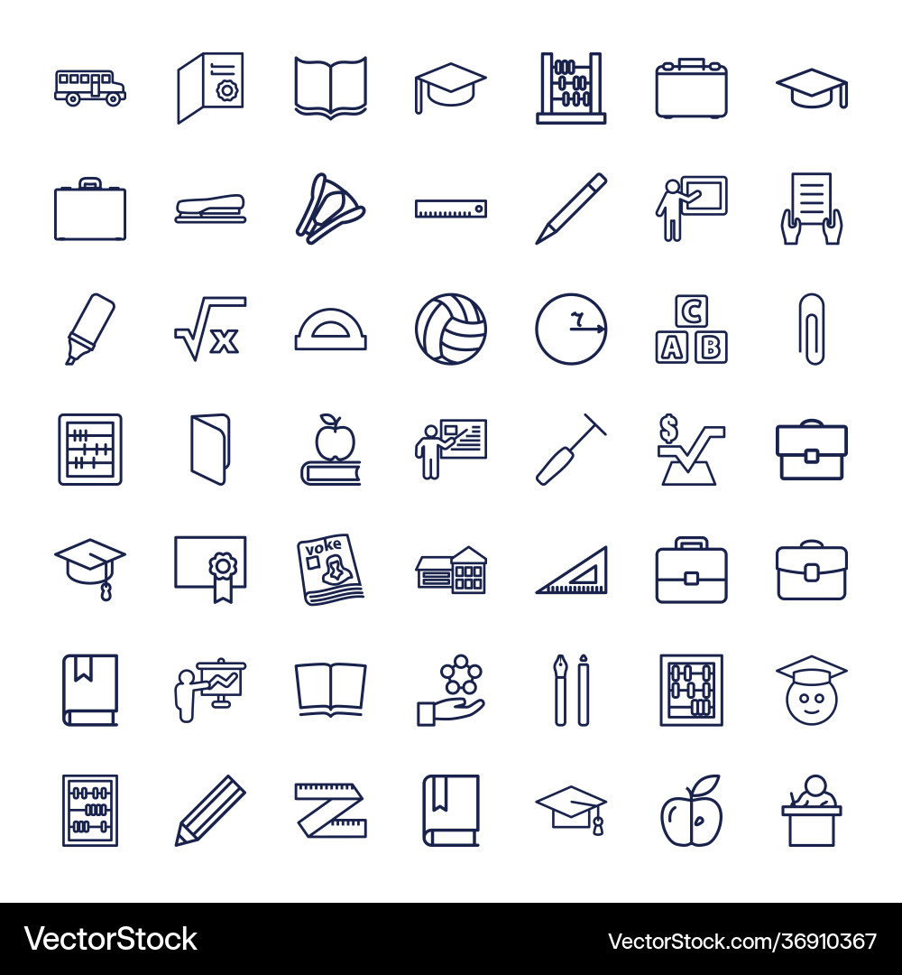 Schule Icons Lizenzfreies Vektorbild - VectorStock