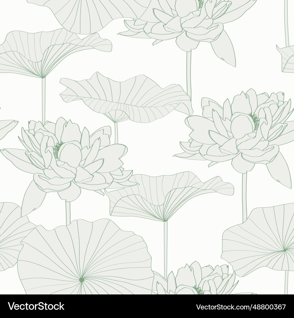 Seamless pattern background with lotus flower Seamless pattern background with lotus flower Vector Image